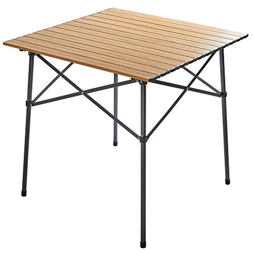 MBER RGE アウトドアテーブル 折りたたみ 70*70*70cm テレワーク 重量4.kg 耐荷重45kg アルミ ロールテーブル キャン