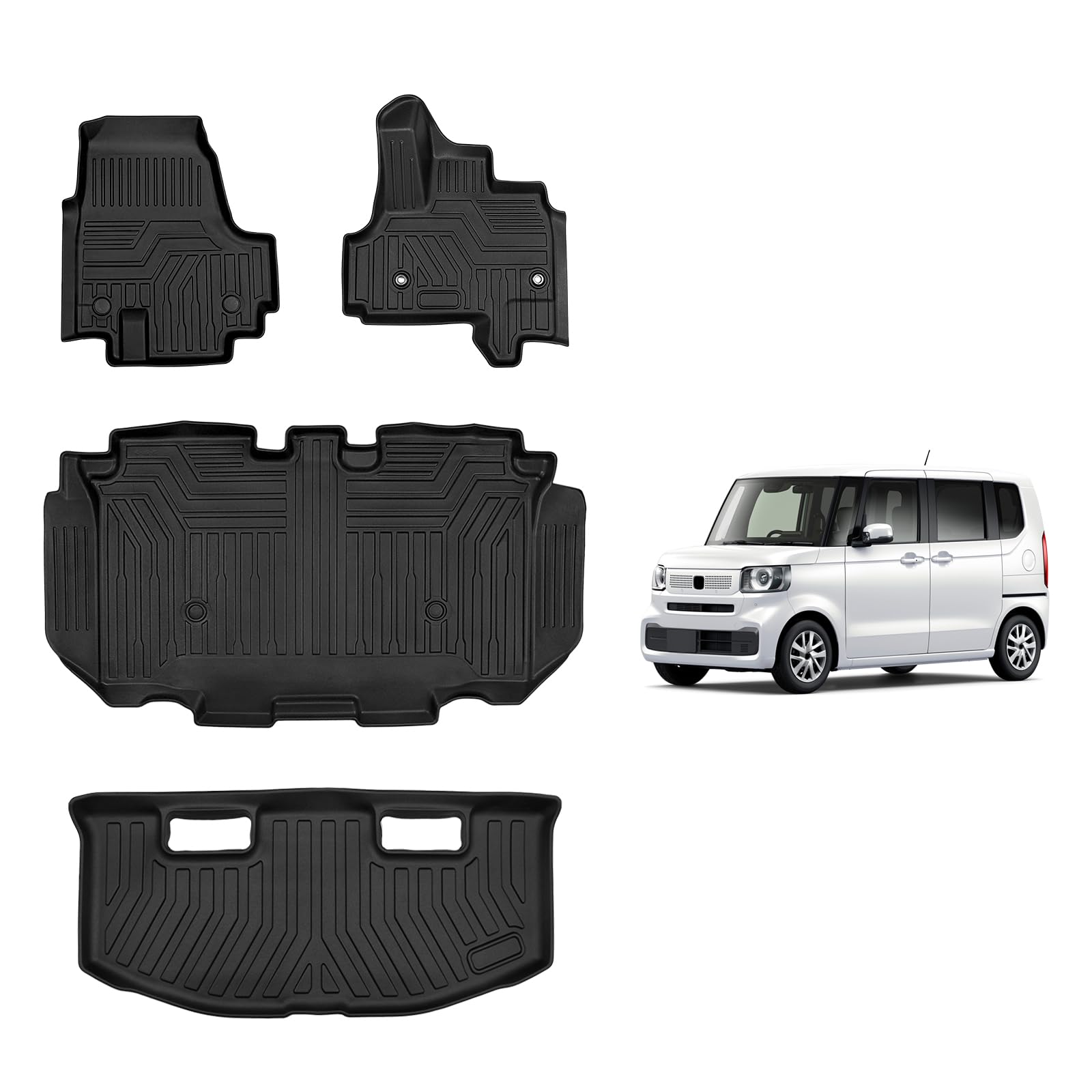 新型 NBOX F5 F6 専用 フロアマット+ラゲッジマット 専用設計 エヌボックス F5 F6 立体マット 防水 カーマット PE材質 NB