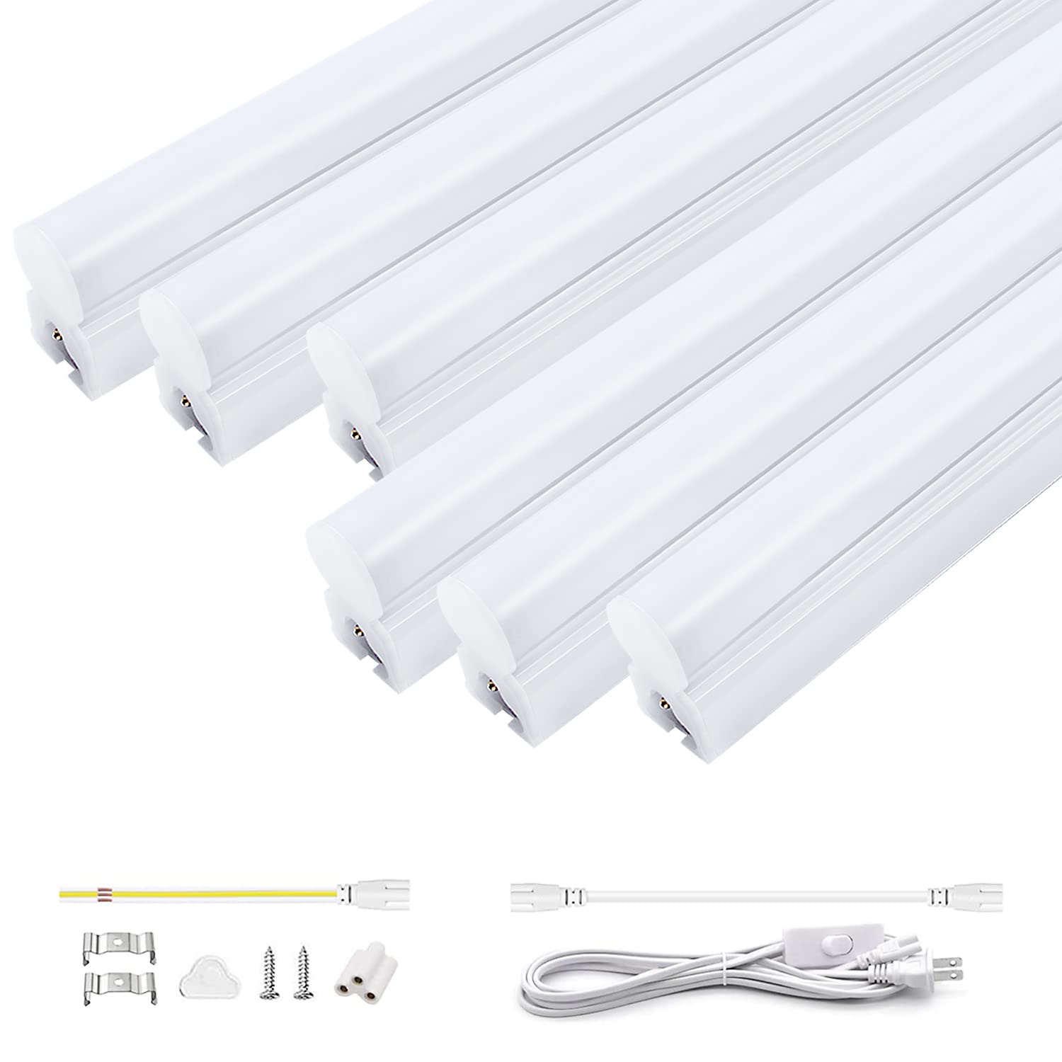 明るく節電 器具一体型 ED蛍光灯 0W形 57cm 5 直管 昼光色 高輝度1350M 9.5Ｗ 蛍光管 AC8565V 180°広配光 低発 6,180円