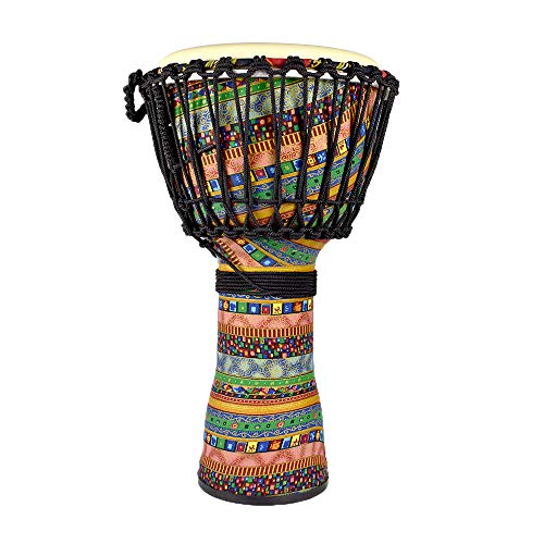 ジャンベ ハンドドラム パーカッション African tyle Djembe 打楽器 民族楽器 飾り物 初心者 収納バッグ付き 10インチ