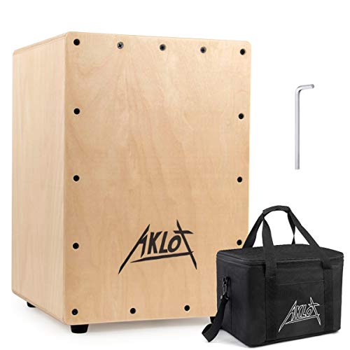 AKO カホン ボックスドラム ajon 木製 パーカション 打楽器 ケース付き 内部調節可能なスネア 初心者・プロ 35.5*5.4*5.4c