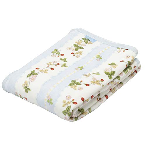nishikawa 西川 綿毛布 シングル ウェッジウッド ワイルドストロベリー 綿100% ブルー FQ00101005B｜nikkori store