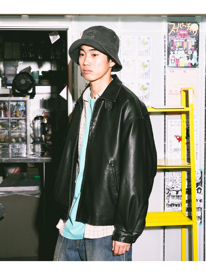 楽天市場】【SALE／50%OFF】(M)フェイクレザーリブBZ niko and