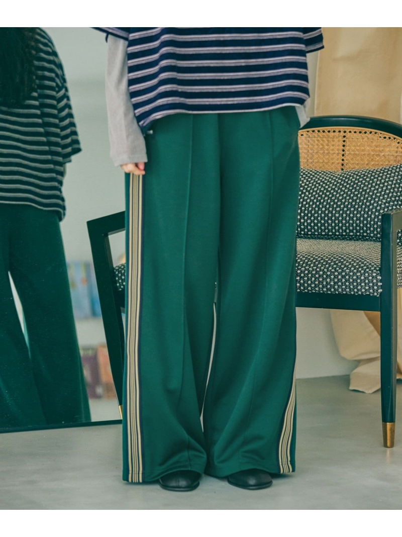 サイドラインカットパンツ niko and ... ニコアンド パンツ ジャージ・スウェットパンツ グリーン ホワイト ネイビー【送料無料】[ Fashion]