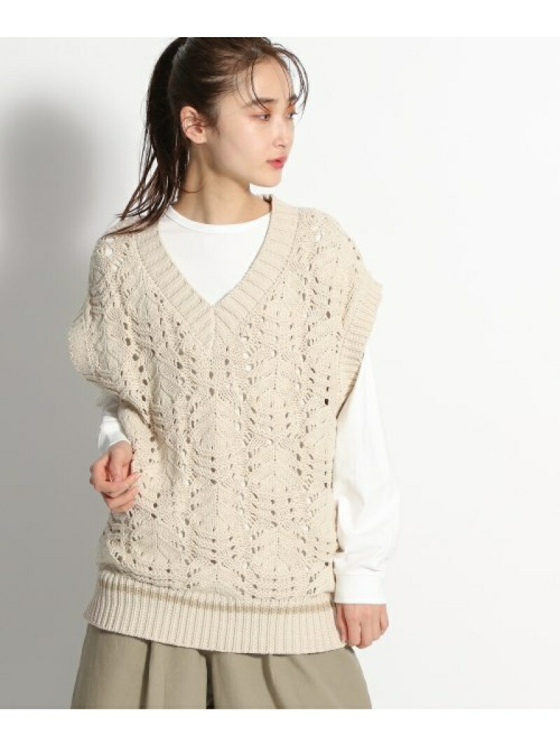 楽天市場 Sale 51 Off W スカシアミガラニットベスト Niko And ニコアンド ニット ノースリーブニット ベスト ホワイト グリーン グレー Rba E Rakuten Fashion Niko And ニコアンド