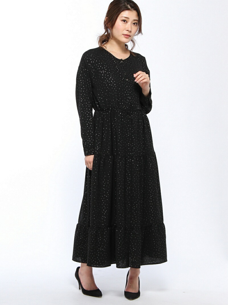 楽天市場 Rakuten Fashion Sale 70 Off W スターダストドットop Niko And ニコアンド ワンピース 長袖 ワンピース ブラック ネイビー Rba E Niko And ニコアンド