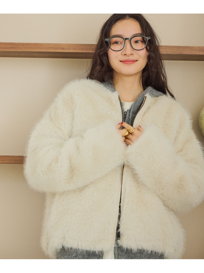 ニコアンド パッチワークボアブルゾン　ホワイト 11月5日まで出品ニコアンド パッチワークボアブルゾン ホワイト - メルカリ