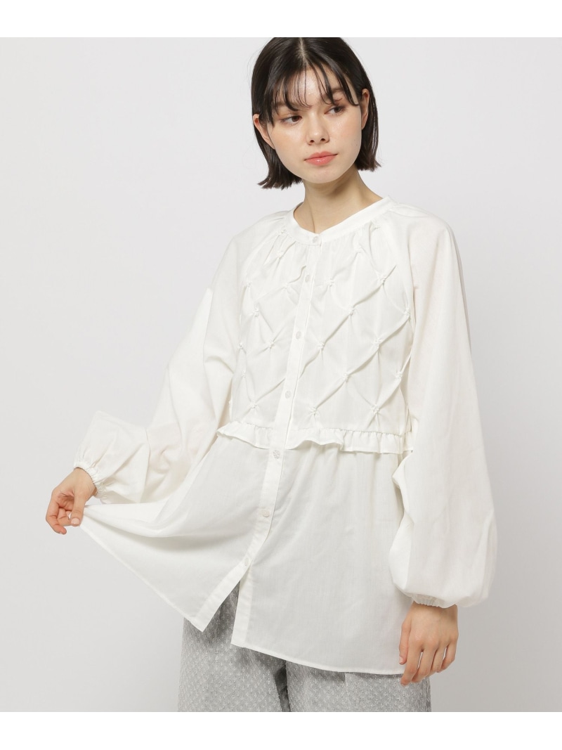 niko and ... タグ付き！フラワー&バックフリルシャツ F ホワイト 週末までセール中 niko and ニコアンド 新品タグ付き フラワー