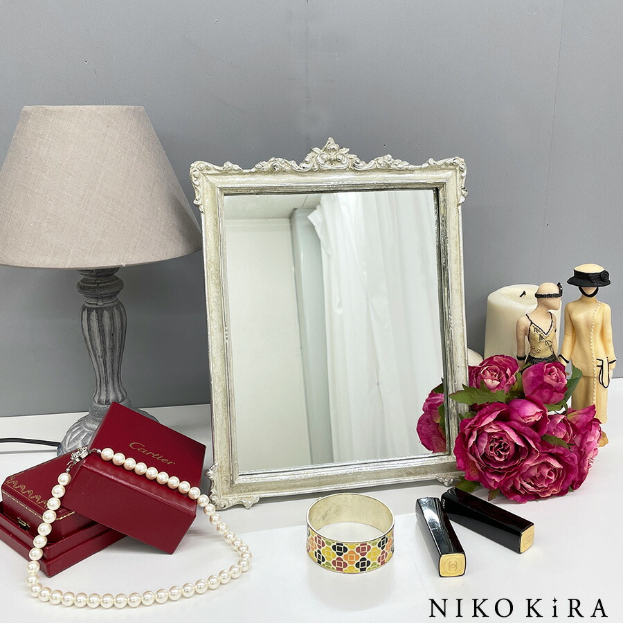 卓上 卓上鏡 卓上ミラー 鏡 ミラー 壁掛け ウォールミラー スタンドミラー おしゃれ 真鍮 ホワイト アイボリー25cm 31cm 大型 長方形 メイク鏡 化粧鏡 かがみ 北欧風 玄関 リビング インテリア トイレ シンプル アンティーク ソフィア Ku 35 Arganita Tn