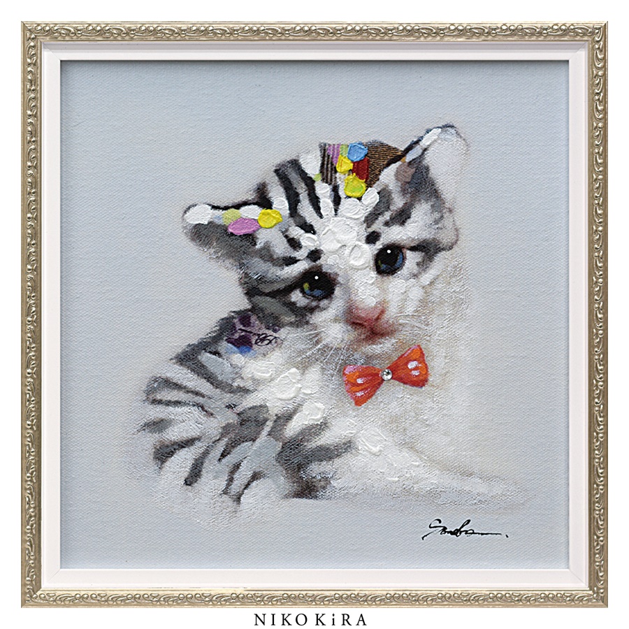 数々の賞を受賞 ネコ いぬ 猫 犬 壁掛け モダン インテリア 絵 アート かわいい 絵画 おしゃれ カラフル 送料無料 プレゼント飾る 玄関 トイレ リビング パネル アート 高さ33cm 幅33cm Sサイズ ゼブラ イン キャット アート ペイント オイル