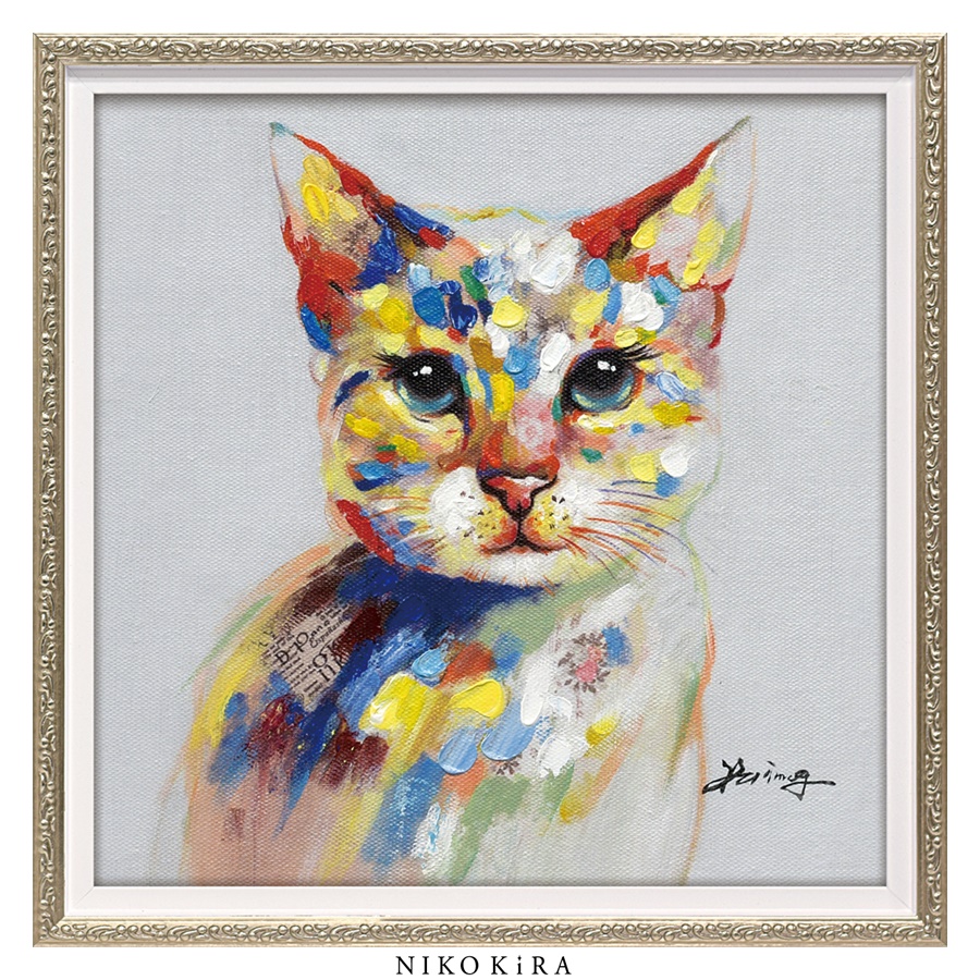 楽天市場】【クーポン利用で100円OFF】絵画 アート オイル ペイント 猫