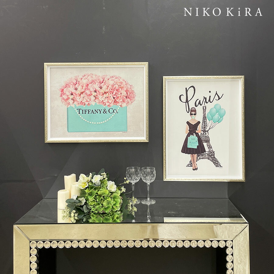 アート パネル ブランド おしゃれ アート 絵画 ティファニー Tiffany パリ エッフェル塔 バルーン 風船 ワンピース 風景 絵 キャンバス アート ポスター M 43 5cm 56 5cm リビング A3 送料無料 フレーム付き ブランド ギフト Liceochiloe Cl