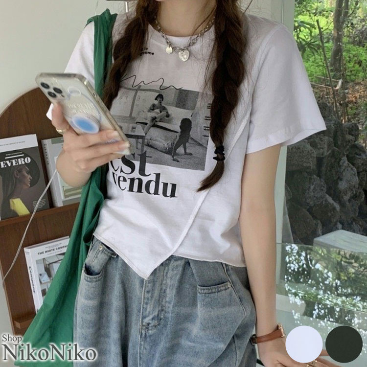 Y2K 半袖 Tシャツ ショート丈 プリント リボン キュート 楽天市場】リボンプリント ショート丈 チビTシャツ ma 【即納