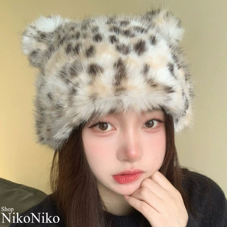 タグ付新品未使用 希少 人気完売UGGレオパードファーポンポンビーニー 豹柄帽子 24awotcn1114p01.jpg