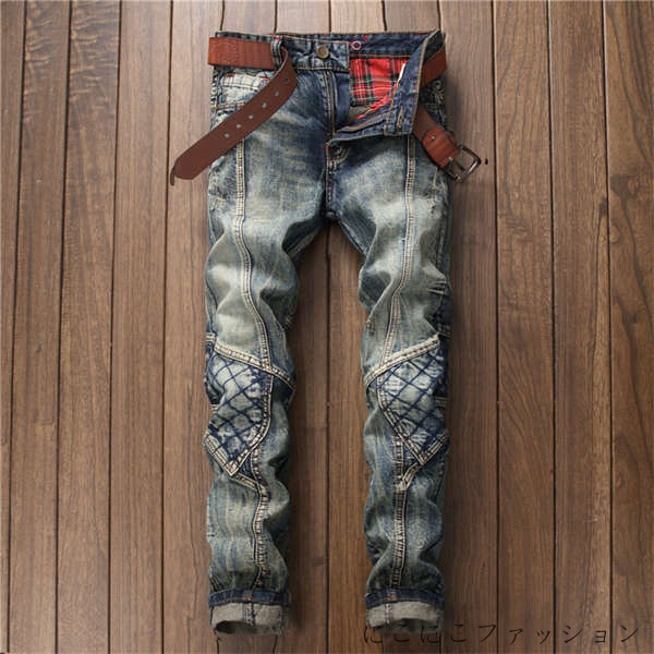 デニムパンツ メンズ ジーンズ スキニー ジーパン ズボン ストレッチ ストレート Gパン カジュアル ロングパンツ