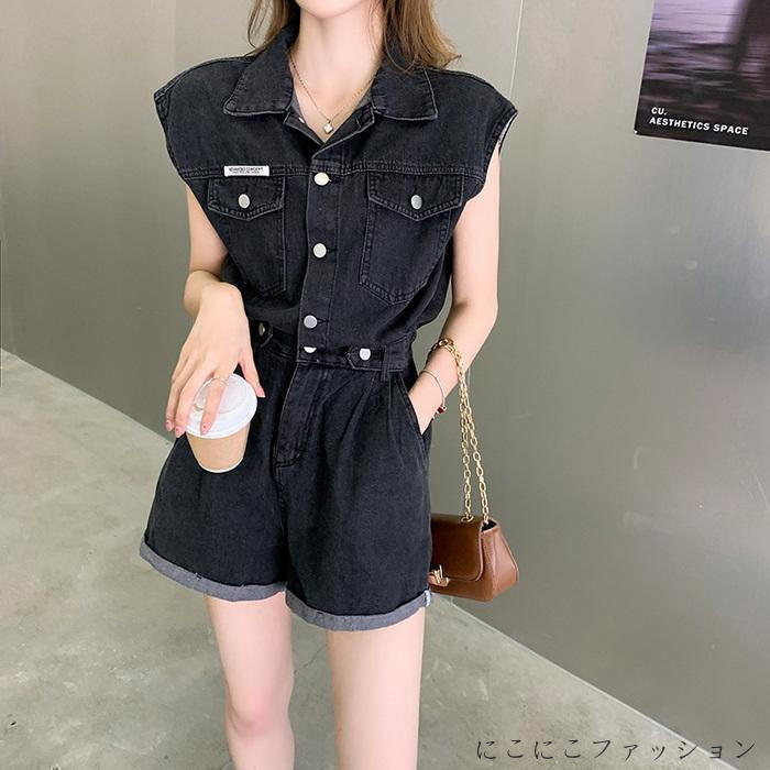 新生活 サロペット オーバーオール パンツ レディース 40代 春夏新作 ショット丈 ワイドパンツ デニム ゆったり 半袖 サロペット オシャレボトムス カジュアル韓国風