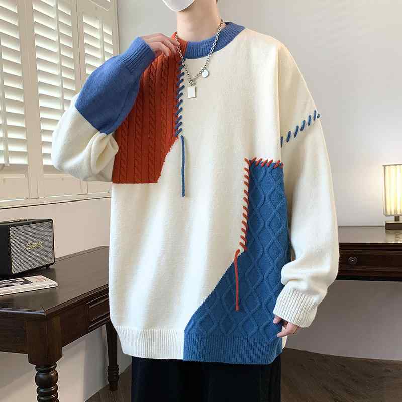 オシャレ ラウンドネック シンプル 冬 セーター 紳士服 服 メンズ ストリート 秋冬 プルオーバー ファッション カップル 大人 かっこいい 大きいサイズ シャツ