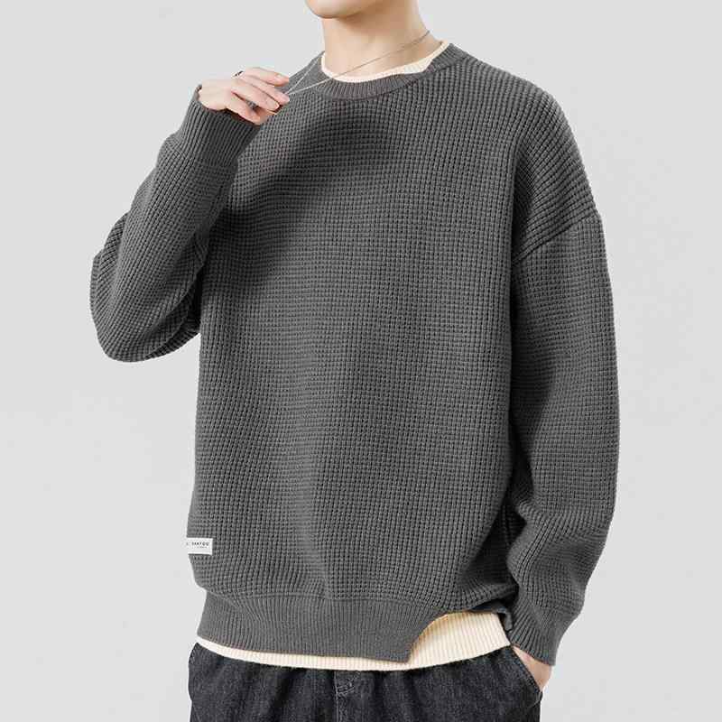 ウェア ニット 大人 ストリート オシャレ セーター 男性用 ダメージ加工ツーピース ベースレイヤー 冬コーデ シンプル メンズ 服 ファッション かっこいい
