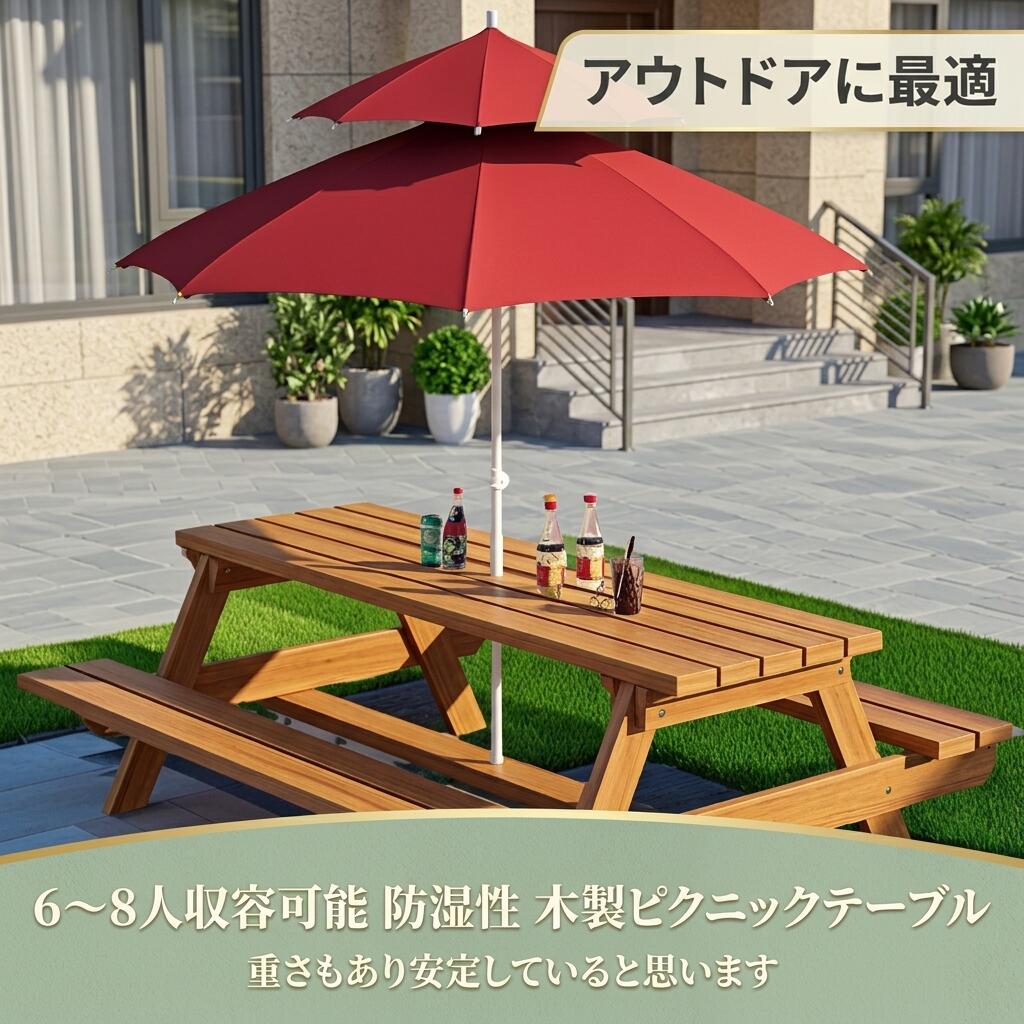 苑地テーブルセット木製苑地日がさを立てる取りはらい能力のあるな日がさ付き添い人室外一覧表、6～8人 室外一覧表 苑地一覧表