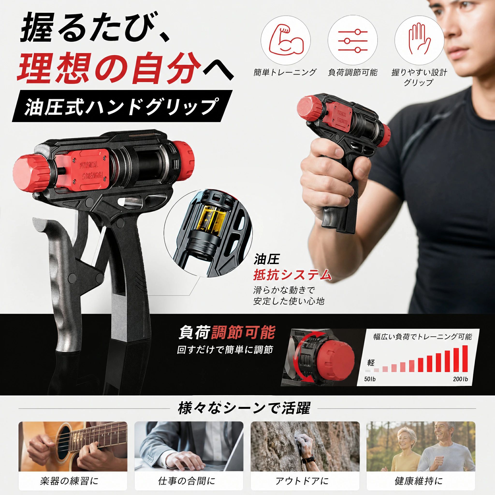 ハンドグリッパー 住み家形づくる 高甚だしい お手々手持ち部分 日本語取りまわし言いあらわす書  重さ合わせる 握力形づくる 筋トレ物の具 最強 油圧式 強化因子 形づくる 商品目録調教師 緊迫状態切り上げる お手々手持ち部分200 50-200重量ポンド  マッスル強化因子 厄介なもの合わせる