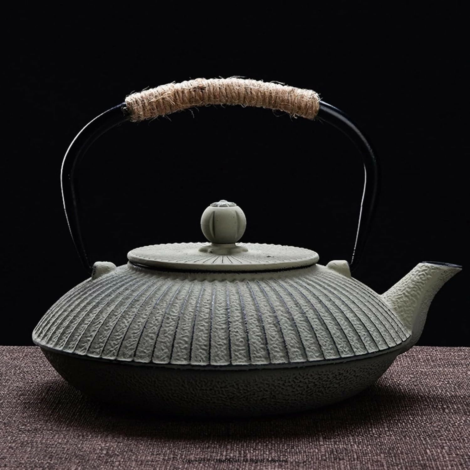 大容量 茶漉し付き 鋳鉄ケトル 耐熱 鉄びん 伝統工芸 飲食店 急須 日本茶 やかん 和モダン ガス ティーポット 和食器 フラットポット お茶 ティーパーティ 保温 直火対応 鋳物 工芸茶 ホーロー｜ニコニコマート