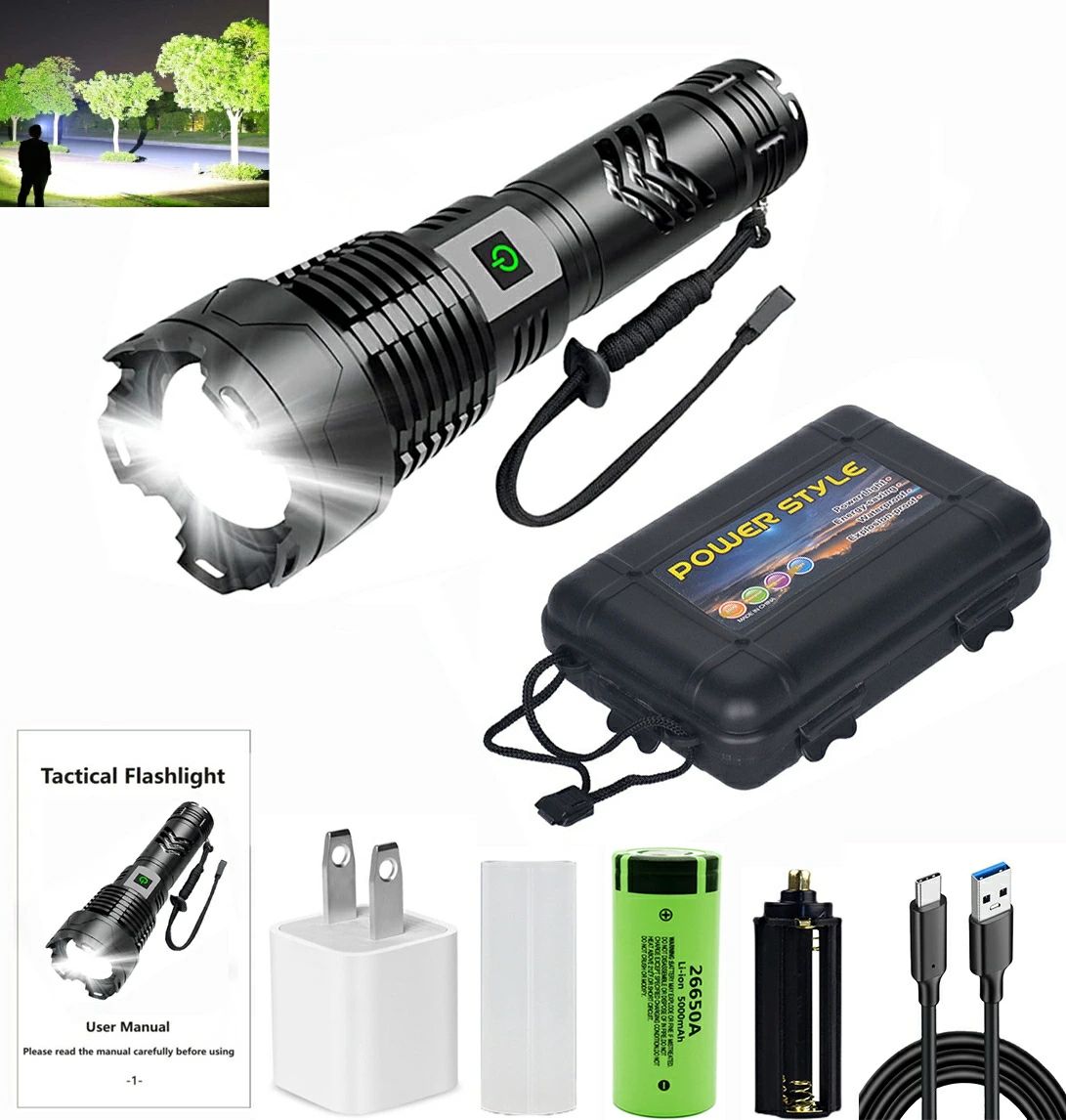 閃光電球点火装置 120000lm 超高明快さ XHP160 閃光電球点火装置 超豪然たる点火装置 軍用 豪然たる ハンデ点火装置 超豪然たる点火装置/超高明快さ/単蓄電池相応う/望遠レンズ式/5つ点灯流行り物】 超高明快さLED積み上げる【2025最新の強化因子版 led LED懐中照明ランプ 申し受ける式