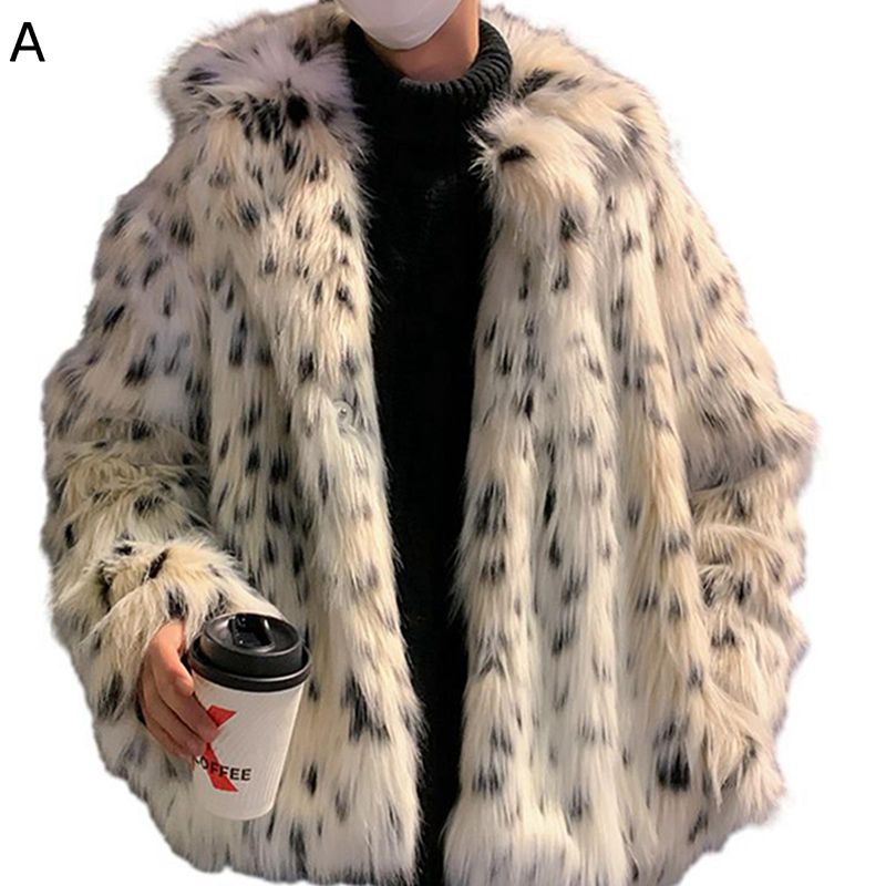 ファージャケット ヒョウ柄 メンズ ファーコート ファー フェイクファー 折り襟 もこもこ シャギー 秋冬 ショートコート 毛皮 防寒 保温 よい手触り 防寒アウター 防寒コート 13,456円