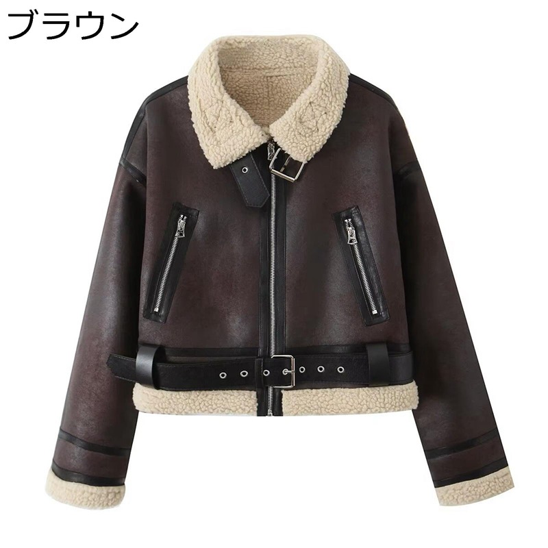 レディース レザーコート ジャケット ジップ 皮ジャン 革ブルゾン 厚手 PU ショート丈 韓国風 ファッション カジュアル 保温性 防寒 防風 ゆったり シンプル アウター トップス ストリート 個性 お出掛け 日常