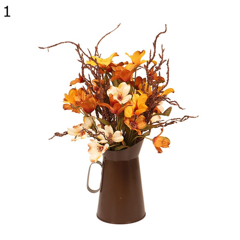人工観葉植物 造花 インテリア ハロウィン 卓上 本物そっくり 鉄花瓶 アートフラワー フラワーアレンジメント 人工造花 人工植物装飾 簡単世話いらず 北欧 レトロ アート ins インテリア 贈り物 ご挨拶 感謝祭