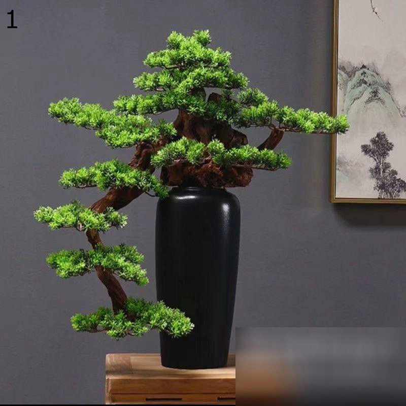 人工観葉植物 花瓶付き フラワーアレンジメント 松 リアル 本物そっくり インテリアグリーン フェイクグリーン 大型 お世話不要 人工植物装飾 観葉樹 観葉植物 ガーデン 装飾 宴会 飾り用｜ニコニコ生活