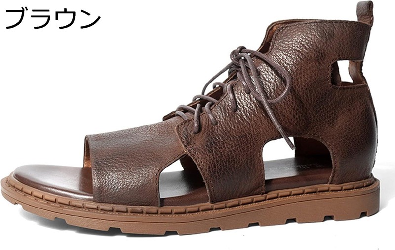 グラディエーターサンダル 夏用 ハイカット メンズ 本革サンダル 編み上げ レザーサンダル 紳士 本革 ローマンサンダル カジュアル ビーチサンダル カジュアル 蒸れにくい 吸汗 防臭 蒸れにくい 通勤 オフィス
