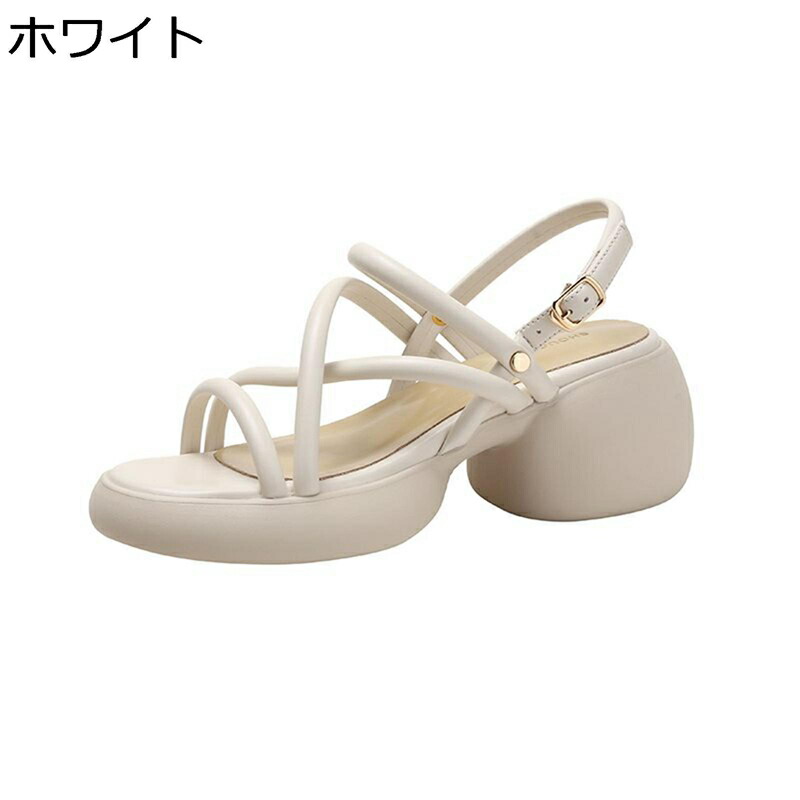 サンダル レディース オープントゥ チャンキーヒール グラディエーターサンダル レザー 春夏秋 アンクルストラップ 滑り止め ローマ風 カジュアル お出かけ デート エレガント レジャー|ニコニコ生活