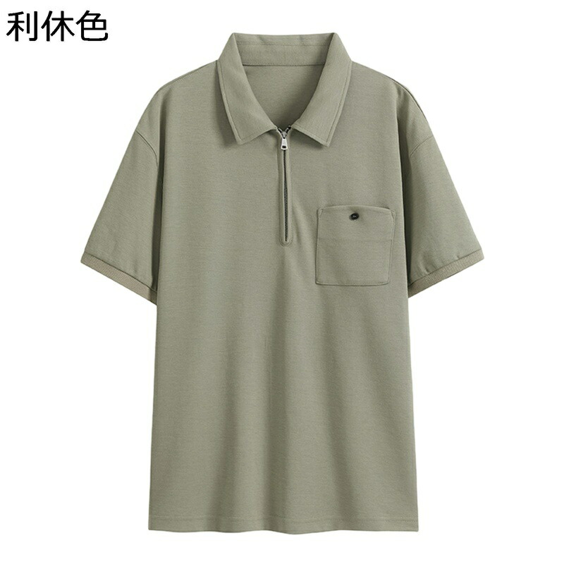 ポロシャツ メンズ ｔシャツ 通気性 カジュアル ゆったり おしゃれ 速乾性 学院風 無地 ポケット付き ハーフジップ 大きいサイズ メンズファッション ベーシック 通学通勤 普段着 スーポツ ビジネス