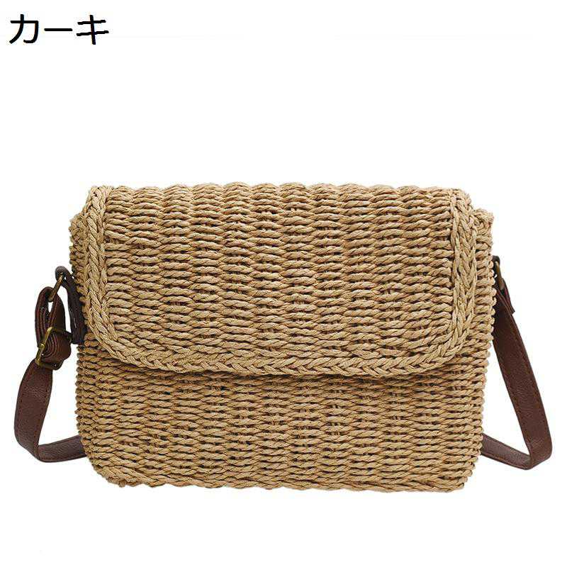 ショルダーバッグ 手提げ カゴバッグ ハンドメイド ストロー レディース 可愛い サマーバッグ 2way 旅行用 シンプル レジャーバッグ 遊園地 ナチュラル ギフト 収納簡単 スマホ/財布/小物収納 大容量 手編み