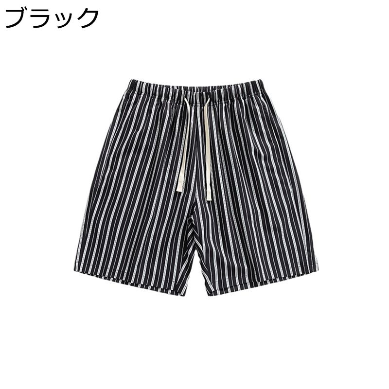 ストラップ柄 五分丈 ワイドパンツ ショーツ メンズ 夏服 スポーツ ショートパンツ 薄手 ゆったり お肌に優しい 蒸れない 快適 オシャレ 軽量 おおきいサイズ 旅行 ビーチ キャンプ お祭り