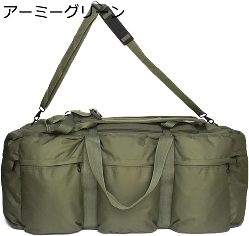 ミリタリーバッグ 100L 大容量 テントバッグ アウトドア 防災 3WAY リュック ショルダー ボストン キャンプ 防水 部活 野外活動 アウトドア ダッフルバッグ 布団収納 トラベルバッグ 旅行 出張 引越し 機能性 迷彩柄 軽量