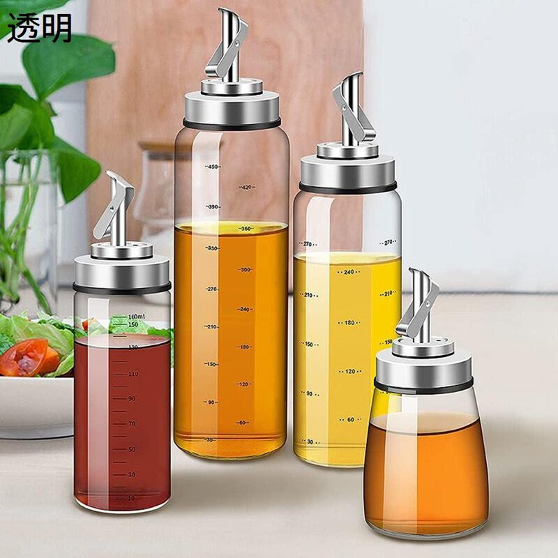ドレッシングボトル オイルボトル 醤油差し スパイスボトル オイルポット 耐熱ガラス 調味料入れ 180ml*2 +300ml+500ml