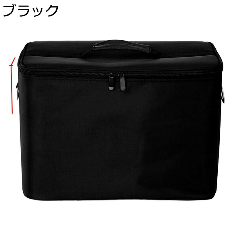 化粧品収納ケース メイクボックス 収納ボックス ナイロン ダブルジップ 防水 仕切り付き 救急セット メイクケース ポータブルドレッサー 美容師 出張 旅行用 たくさん収納 持ち運び簡単 大容量