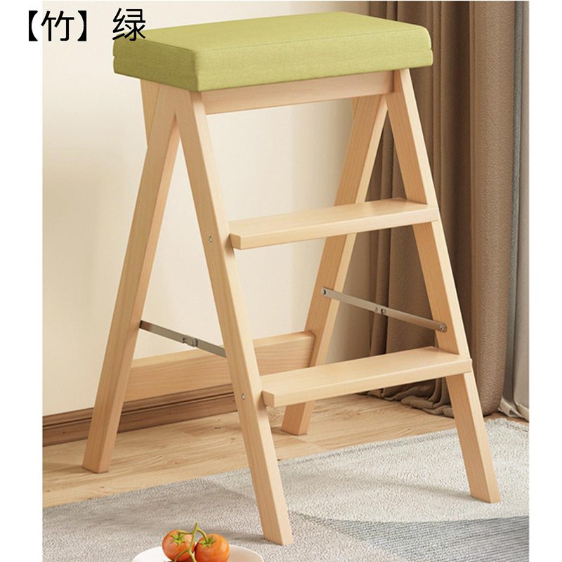 折りたたみチェア 木製品 多機能 踏み台 木製 ハイスツール 食卓椅子 階段 カウンターチェア バーチェア 足置き 背付き クッション 室内 室外 リビング 書店 喫茶店 コンパクト 省スペース 組み立て不要|ニコニコ生活