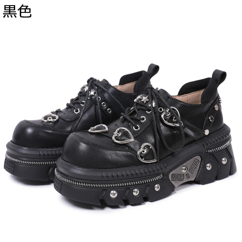 厚底 パンプス レディース パンク風 レースアップ ダブルストラップ クール ロック 6CMヒール 原宿系 ゴシック コスプレ クールゴス ゴスロリ コスロリ ラウンドトゥ 定番 普段 デート 仮装｜ニコニコ生活