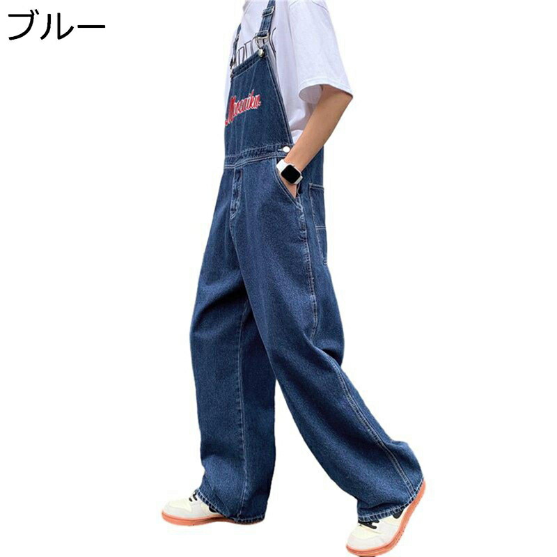 デニムパンツ オーバーオール ジーンズ メンズ ロングパンツ ゆったり ストレートパンツ Gパン 長ズボン カーゴパンツ 丈夫 作業着 ヴィンテージ ストリート カジュアル ワークパンツ