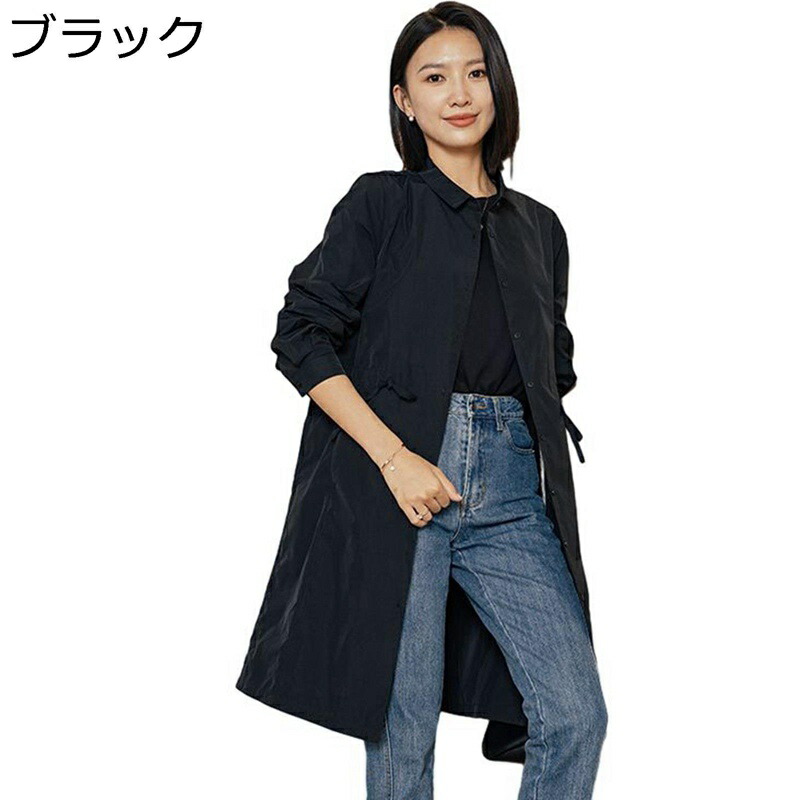 レディース スプリングコート ハーフ丈 春秋 ジャケット カジュアル 無地 シンプル エレガント 着痩せ コート 薄手 防風 おしゃれ トップス 通勤 オフィス