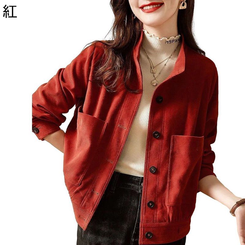 トレンチコート スプリングコート 春服 レディース ショート丈 ボタンダウン 無地 ミセス ジャンパー 大きいポケット 上着 着痩せ ゆったり 軽い 防風 お出掛け 仕事 オフィス ジャケット 春秋