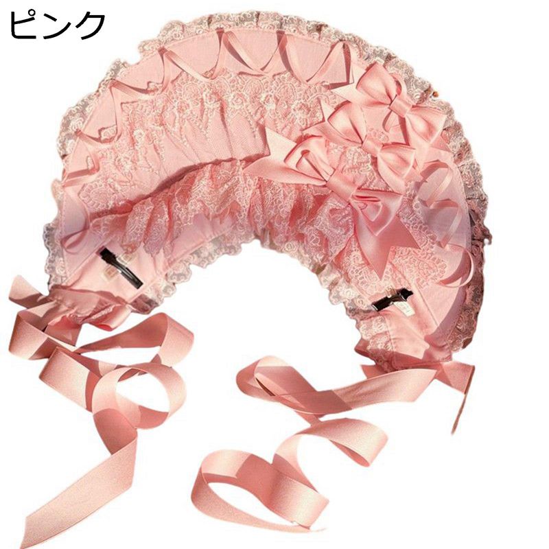 ロリータ帽子 髪飾り ベレー帽 ピンク ヘッドドレス ボンネットハット ボンネット帽子 お人形 甘ロリ リボン 少女 華麗 姫様 かわいい BNT lolita ヘアアクセサリー ゴスロリ風 刺繍 ヴィンテージ