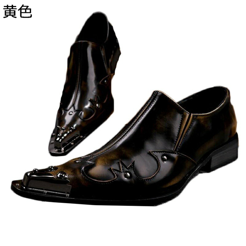 モカシン 置き目毛皮 メンズ チェルシー ロングノーズ ポインテッドトゥ うつり変わり スタッズ リベット 金属元素 馬鹿でかい大いさ フラッツシューズ スリッポン ユーズド産業 ビンテージa 置き目踵
