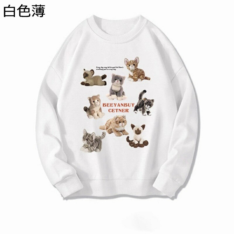 パーカー 春秋 レディース 猫プリント プルオーバー トレーナー スウェット かわいい トップス ゆったり 韓国風 長袖 軽い 柔らかい お洒落 カジュアル 防寒 オーバーサイズ 通勤 スポーツ 旅行