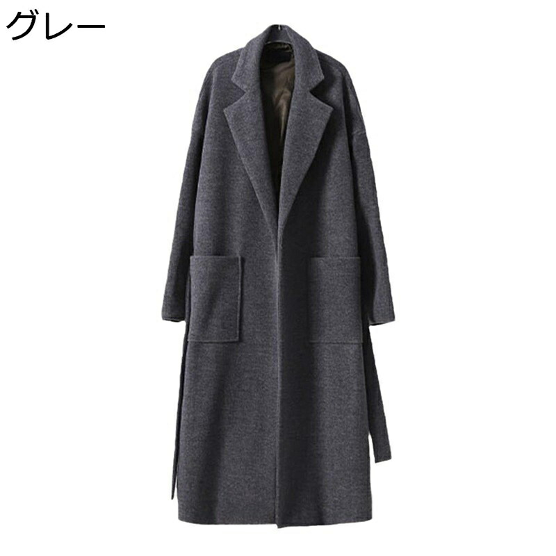 メンズ チェスターコート ベルト付き オーバーコート ビジネスジャケット ラシャコート 長め丈 中綿 春秋服 ポケット付き ハンサム 韓国風 ビックシルエット 体型カバー 暖かい 厚手 寒さ対策 男性用 着回し|ニコニコ生活