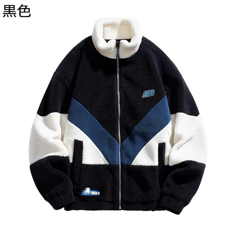 フルジップジャケット メンズ ボアフリース 秋服 冬着 黒いこと ベージュ うつり変わり 馬鹿でかい大きさ ハイネック 衣嚢 闘技場前掛け 上衣 中綿服 遊撃手厚地の外套 防寒着 あったか 4XLまで