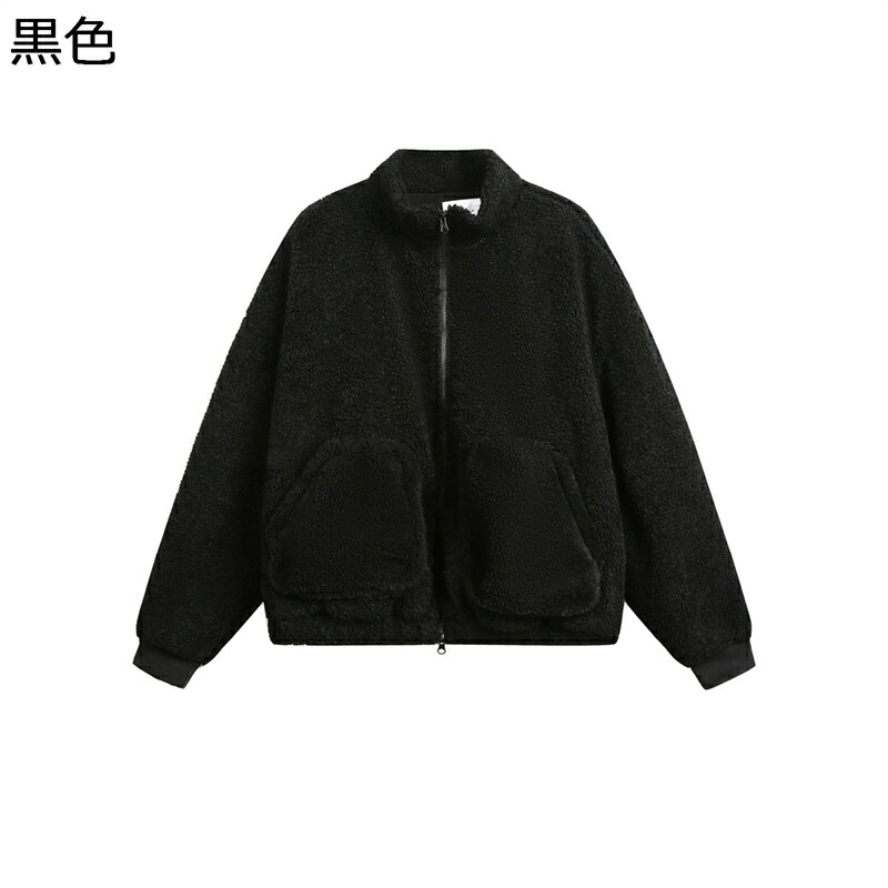 ボアブルゾン メンズ フリース ジャケット コート ハイネック 無地 シンプル ポケット 冬服 秋着 厚手 ジャンパー スタジャン 裏起毛 モコモコ ゆったり 着やせ カジュアル 防寒着