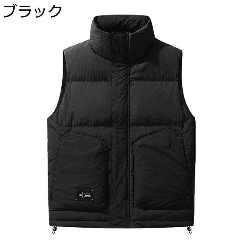 ベスト メンズ ダウンベスト ビッグサイズ 冬用ベスト ビッグポケット ゆったり あたたかい 秋冬 厚手 防風防寒 保温性 カジュアル チョッキ 冬服 日常 旅行